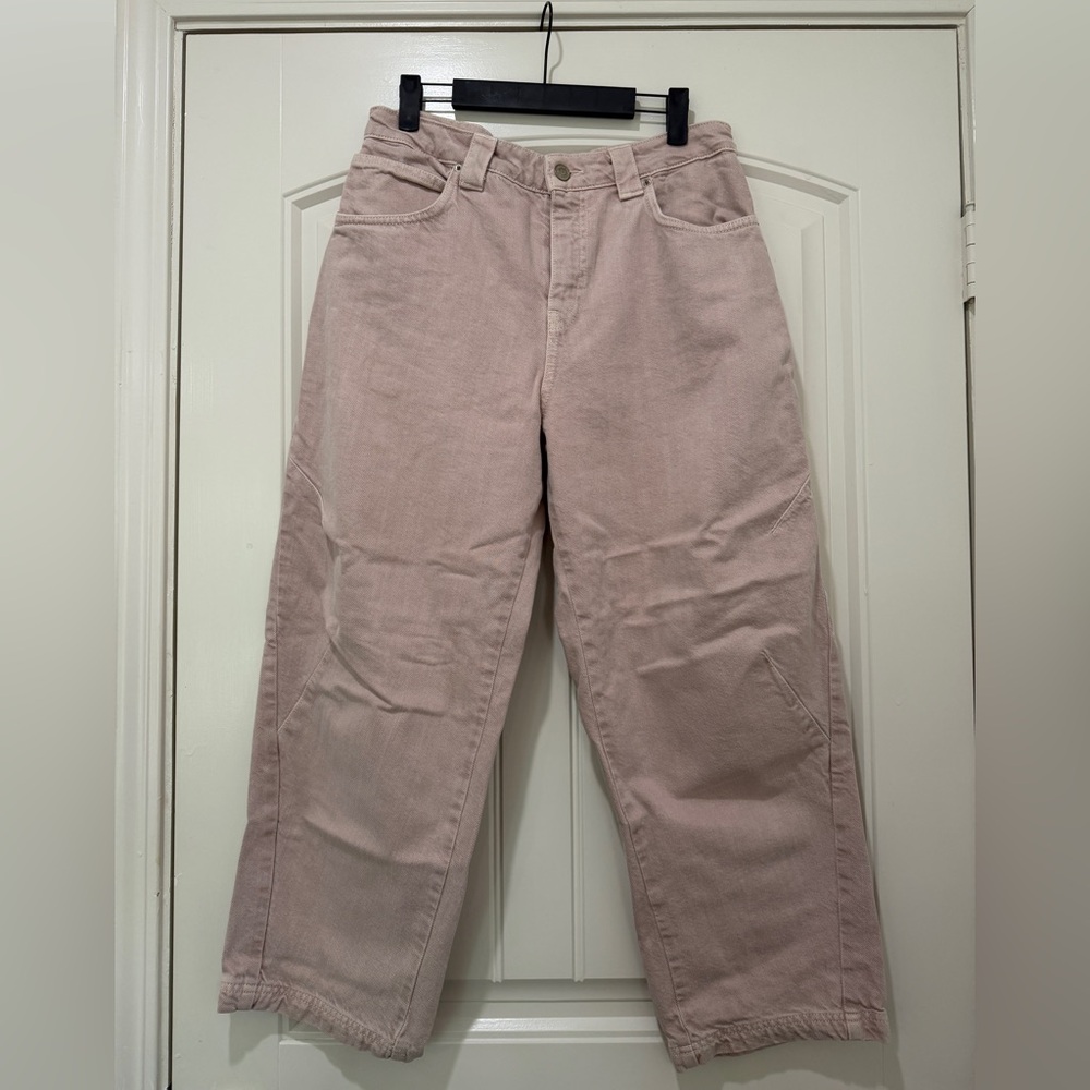 Zara Women's Light Pink Straight Leg Jeans
